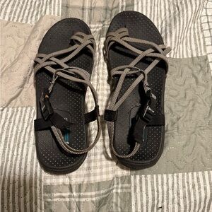 Skechers Black and Gray Outdoor Sandals